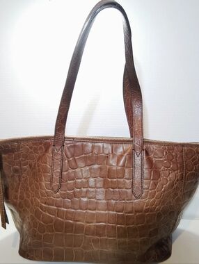Fossil Sydney Shopper Crocodile Embossed Tote bag
